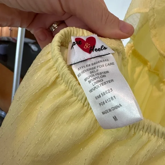 Yellow Ruffle Strap Dress - Picture 5 of 5